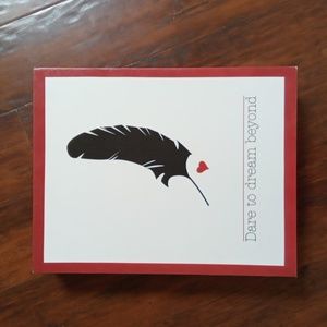 Canvas Wrapped Print "Dare to Dream Beyond" with Feather & Heart Graphic